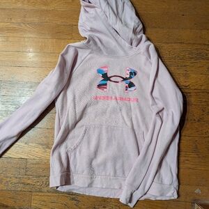 Under Armour Light Pink Hoodie with Multicolor Logo